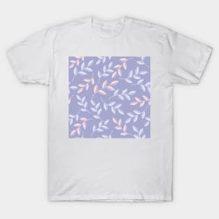 Leaves repeat pattern in pastel lavender T-Shirt